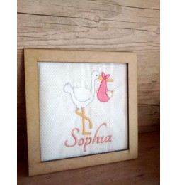 Cute Stork Baby Embroidery Design