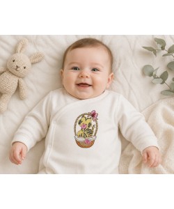 Sweet Baby Tiger in Basket Embroidery Design