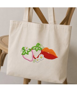 Sweet Strawberry Lips Embroidery Design