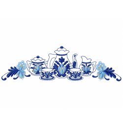 Tea Set Embroidery Design