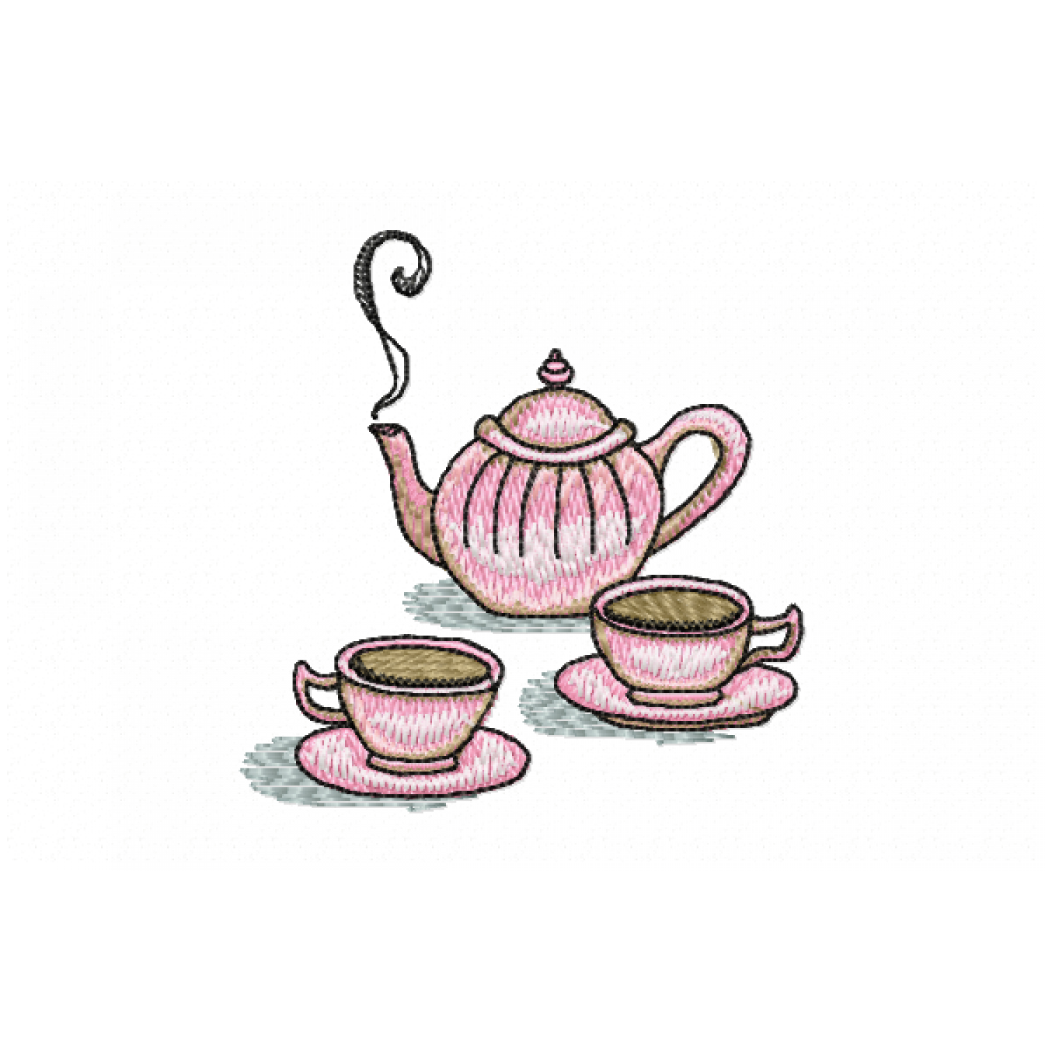 Tea Kettle Embroidery Design