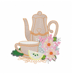 Decorative Teapot Embroidery Design