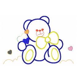 Teddy bear Embroidery Design 5x7