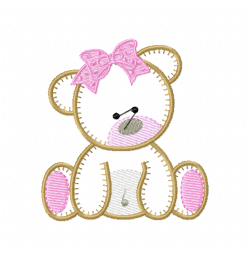 Cute Teddy bear girl Embroidery Design 4X4