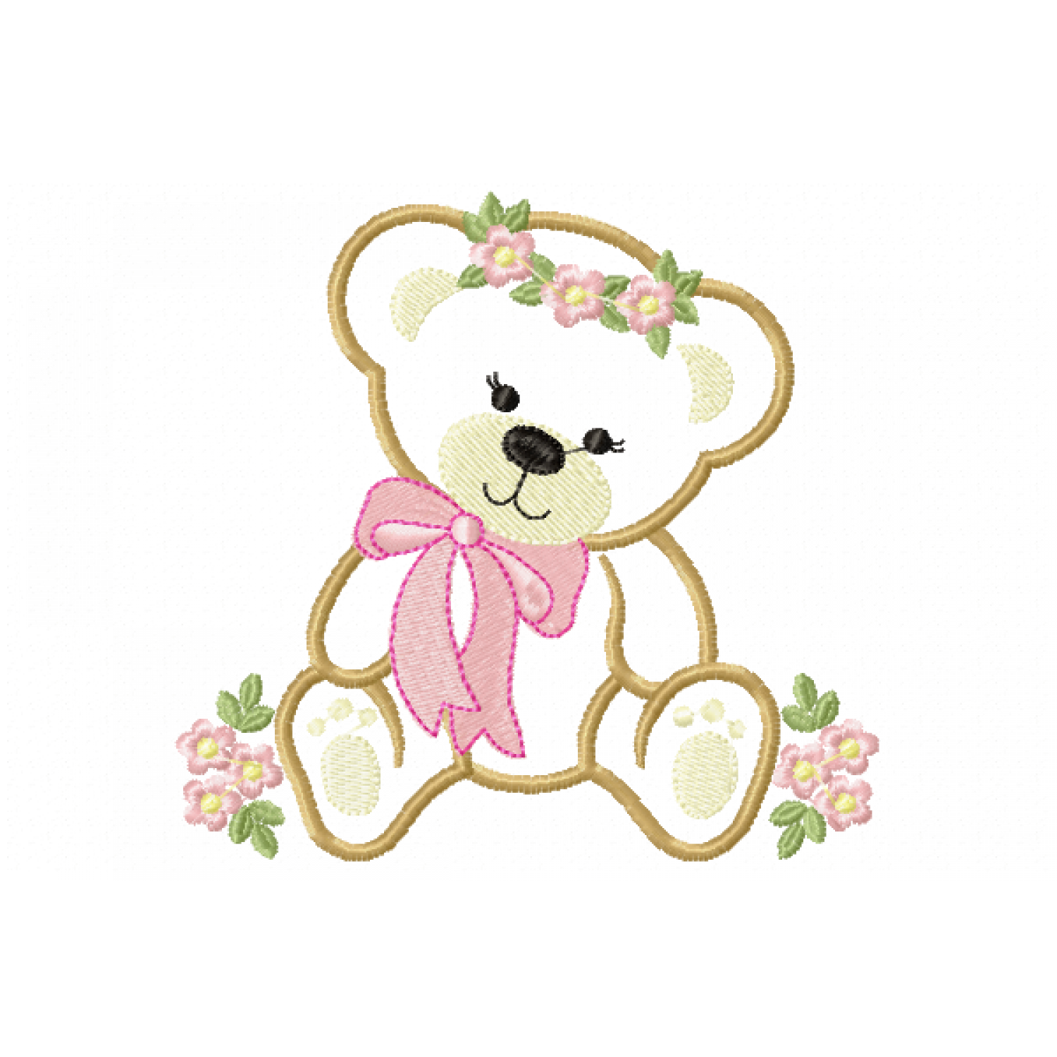 Teddy bear Embroidery Design 5x7