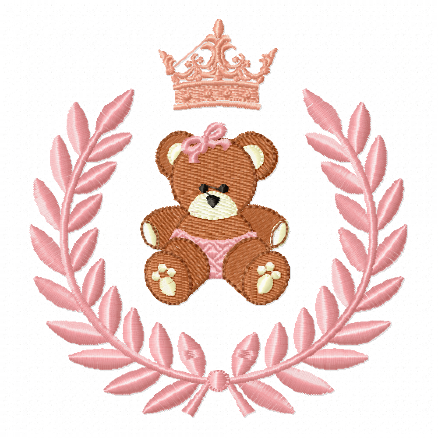 Teddy in frame Embroidery Design