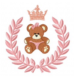Teddy in frame Embroidery Design