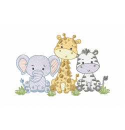 Three Animals Embroidery Design