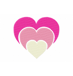Colorful Hearts Embroidery Design