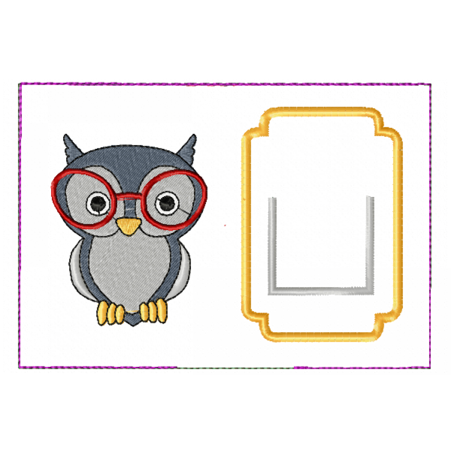 Tooth Fairy owl ITH in the hoop embroidery Design