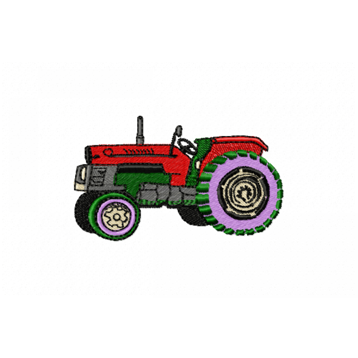 Cute Tractor Embroidery Design 4x4
