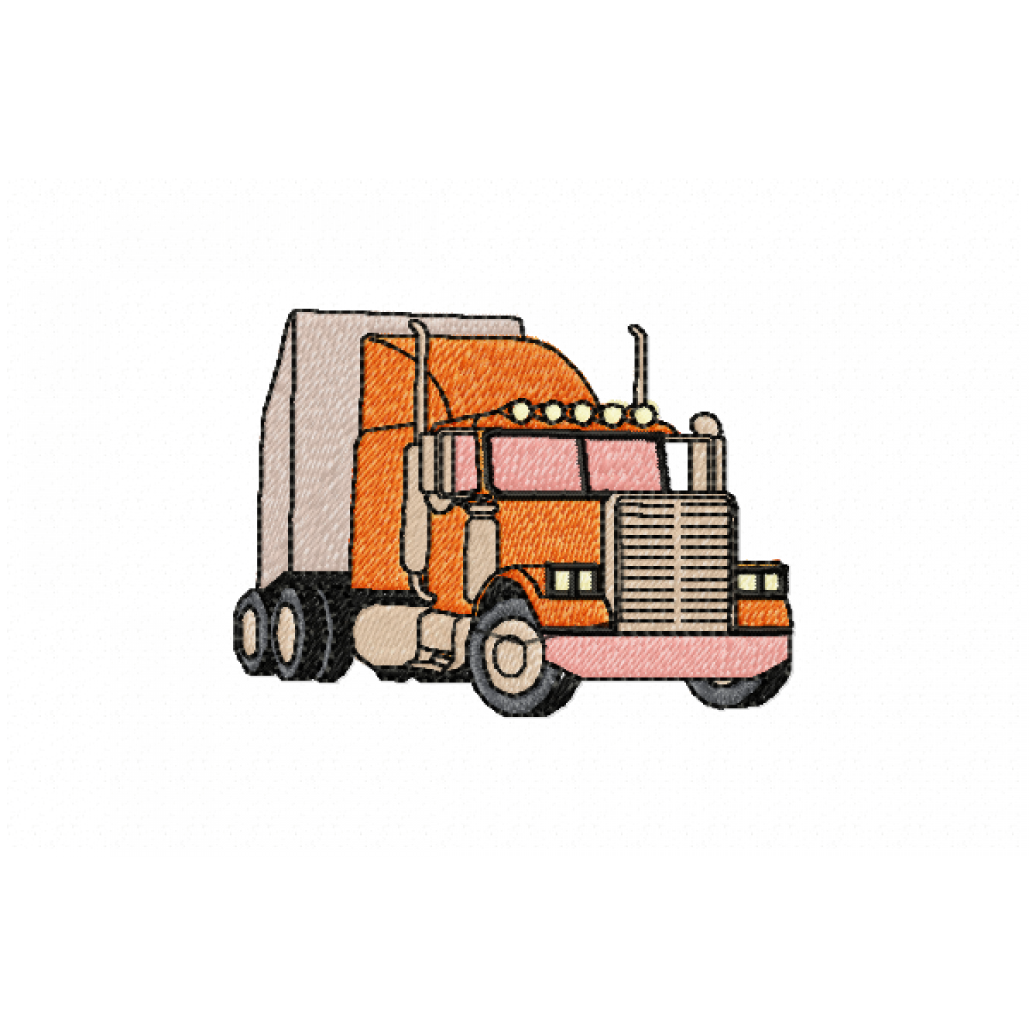 Transport Truck Embroidery Design