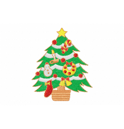 Tree christmas Embroidery Design