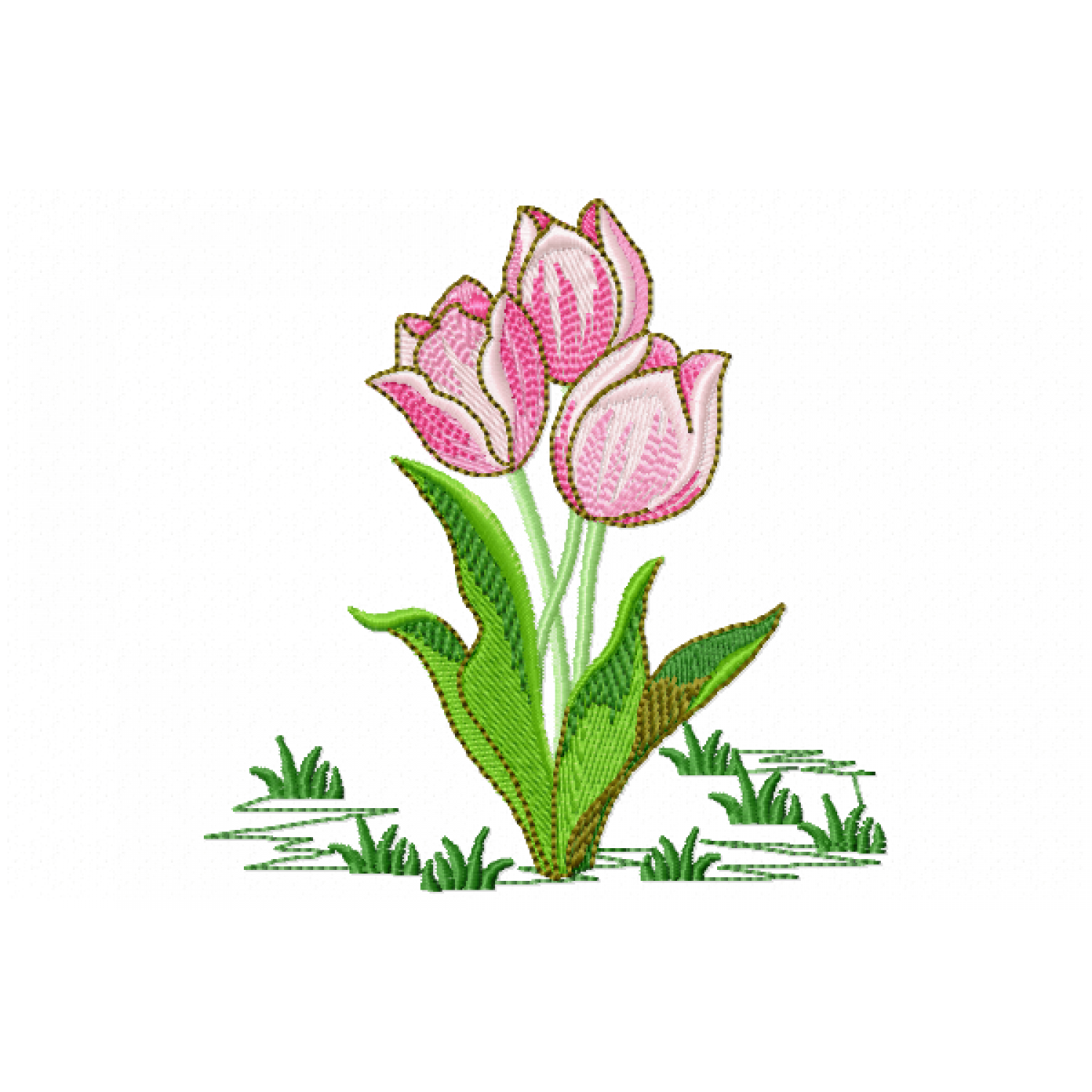 Tulips flower Embroidery Design