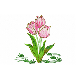Tulips flower Embroidery Design