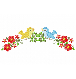 Two birds Embroidery Design Two birds Embroidery Design