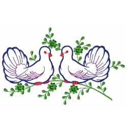 Two birds Embroidery Design Two birds Embroidery Design