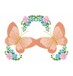 Two butterflies Embroidery Design