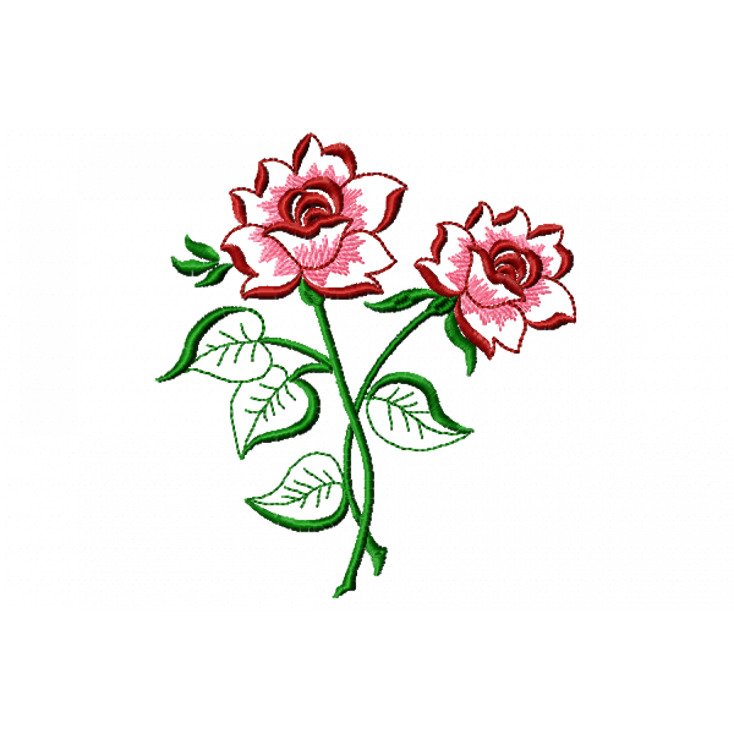 Two Flowers Embroidery Design Free 5x7 Multi-Format Machine Embroidery File