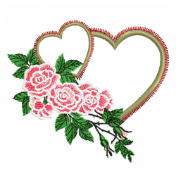Two Hearts Embroidery Design