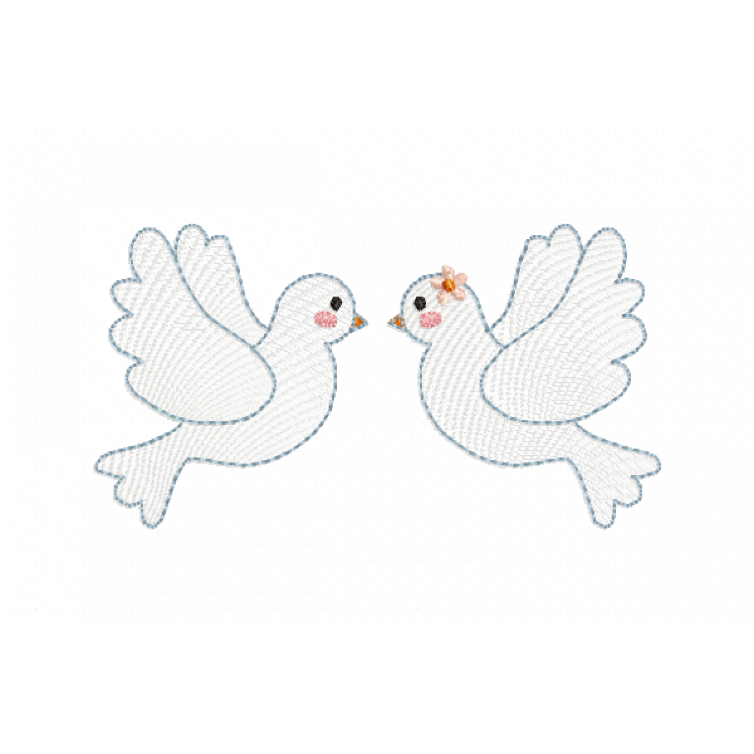 Two Pigeons Embroidery Design