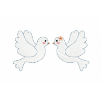 Two Pigeons Embroidery Design