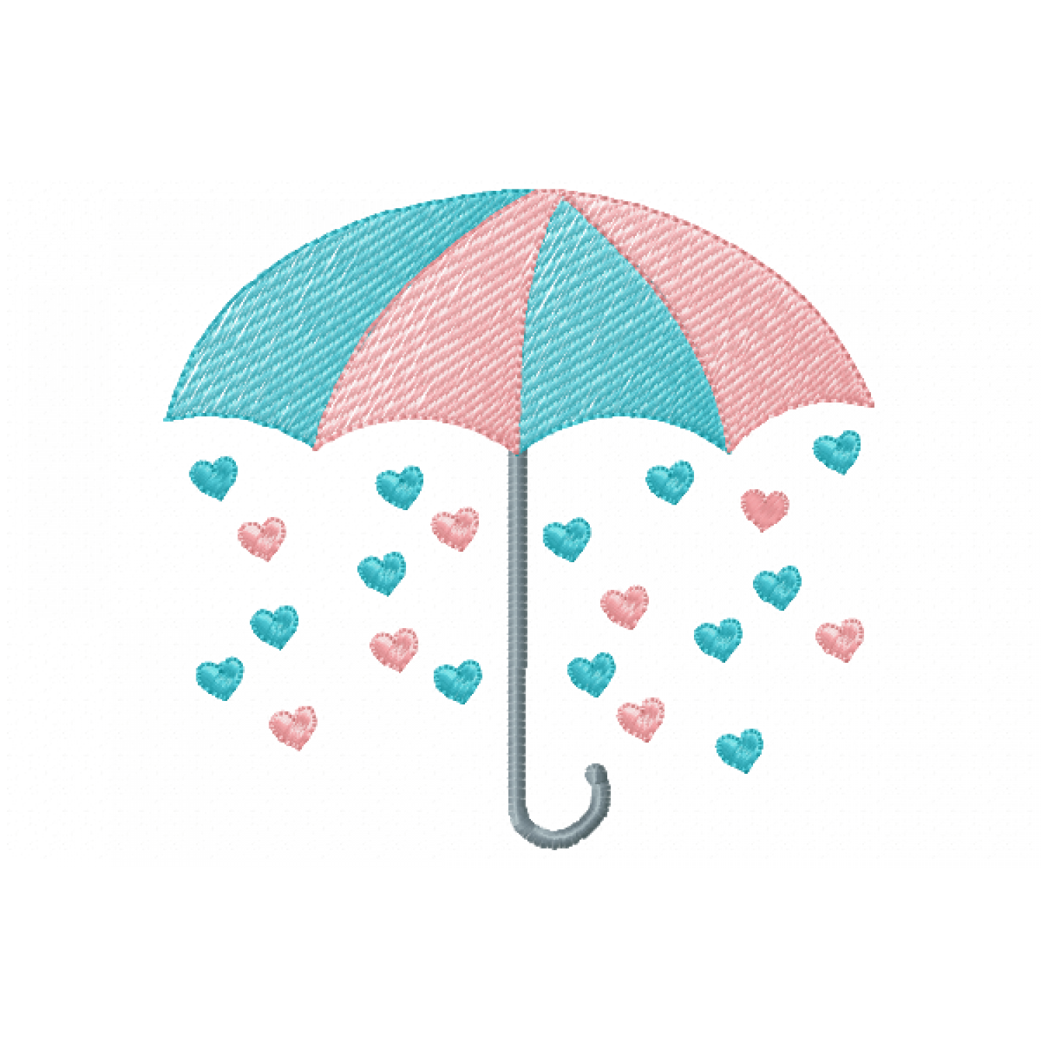 Umbrella of Hearts free Embroidery Design