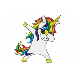 Funny Unicorn Embroidery Design 5x7 