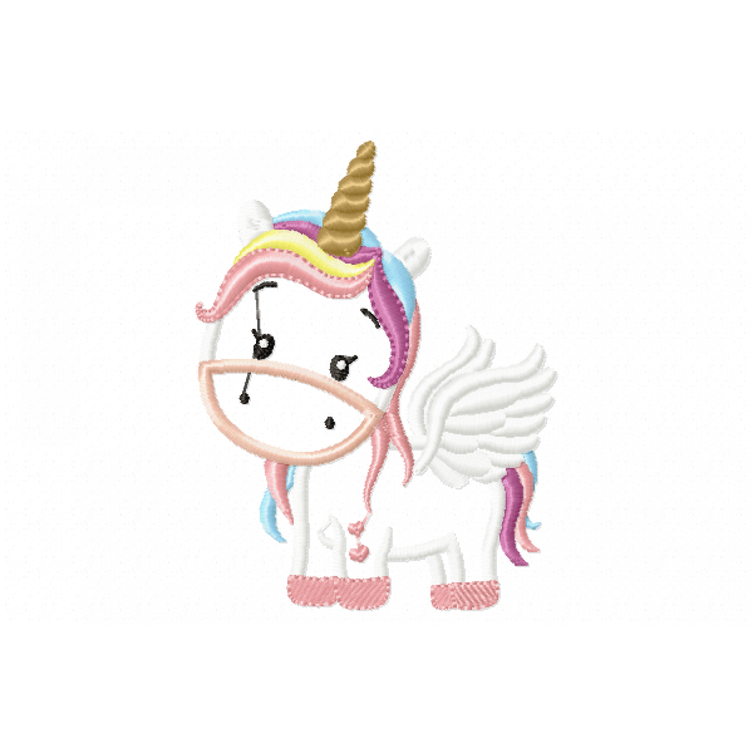 Baby Girl Unicorn Embroidery Design 4x4 