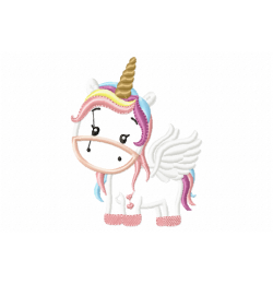 Baby Girl Unicorn Embroidery Design 4x4 Baby Girl Unicorn Embroidery Design 4x4