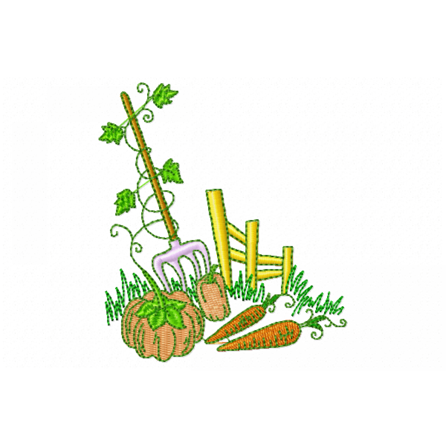 Vegetable garden Embroidery Design