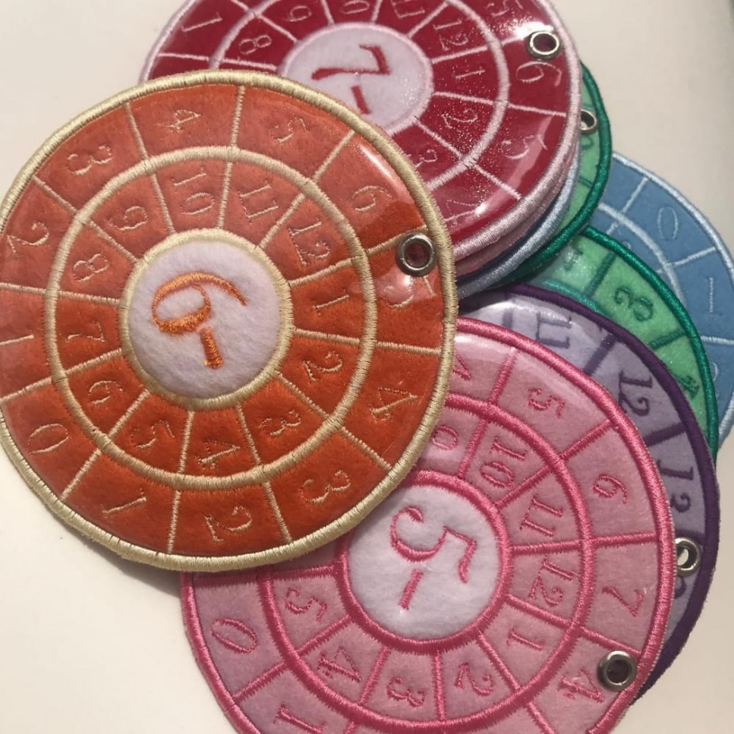 Maths Subtraction Minus Wheels Embroidery Design 1- 12 Circle Charts Montessori School In The Hoop Educational 5x7 Size