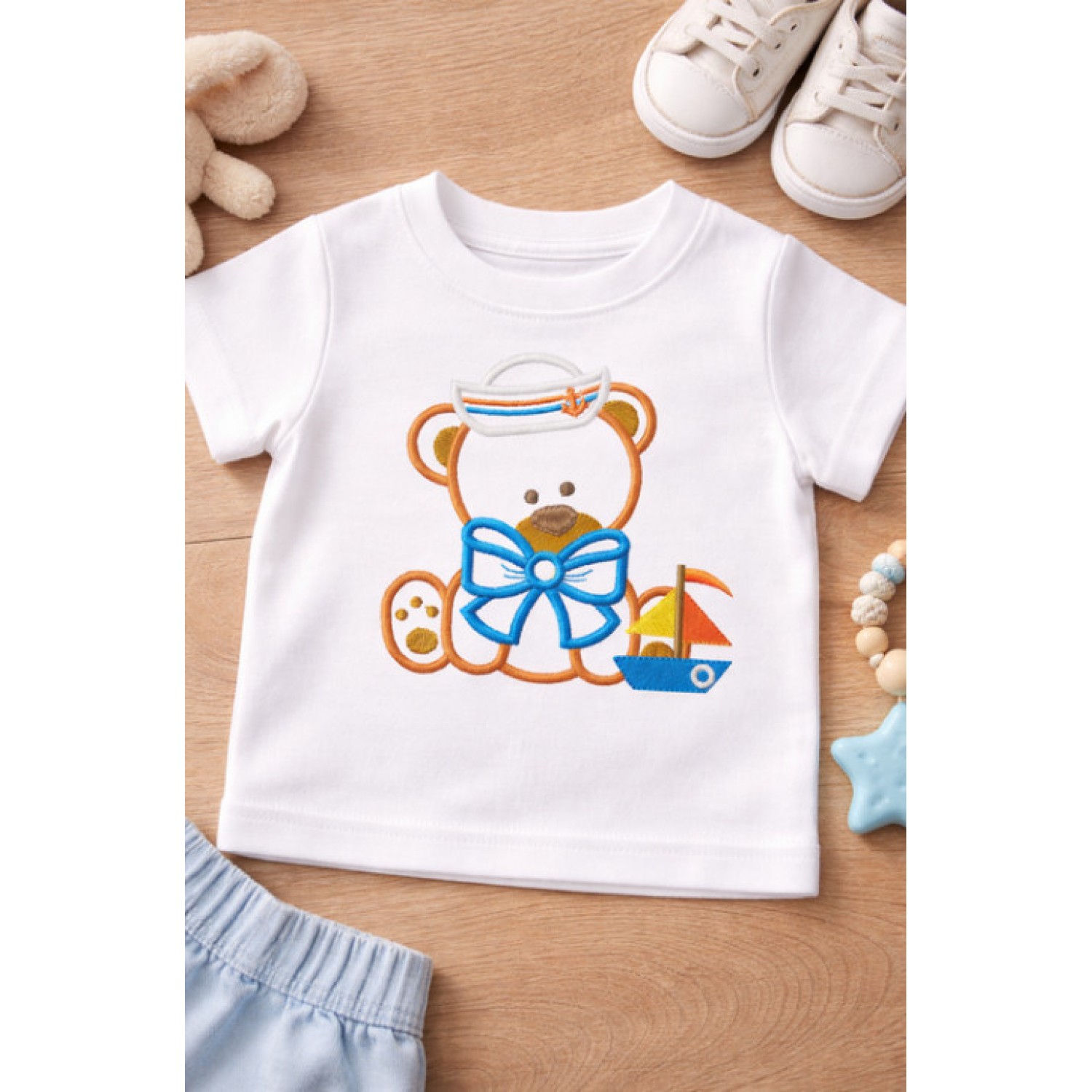 Adorable Sailor Teddy Bear Embroidery Design