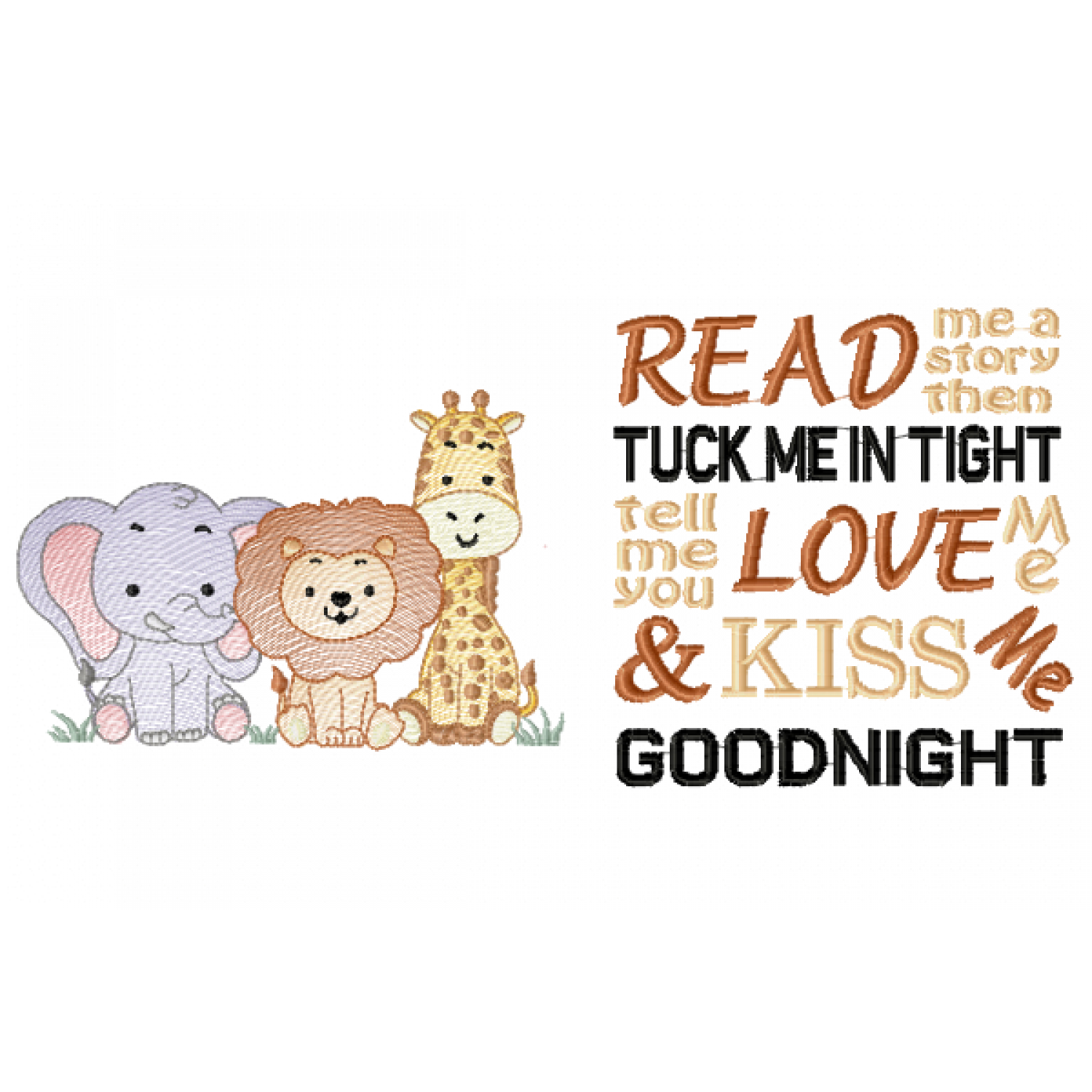 Animals Read me a story reading pillow Embroidery Design 6x10