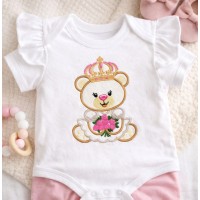 Baby Girl Bear Embroidery Design