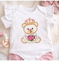 Baby Girl Bear Embroidery Design