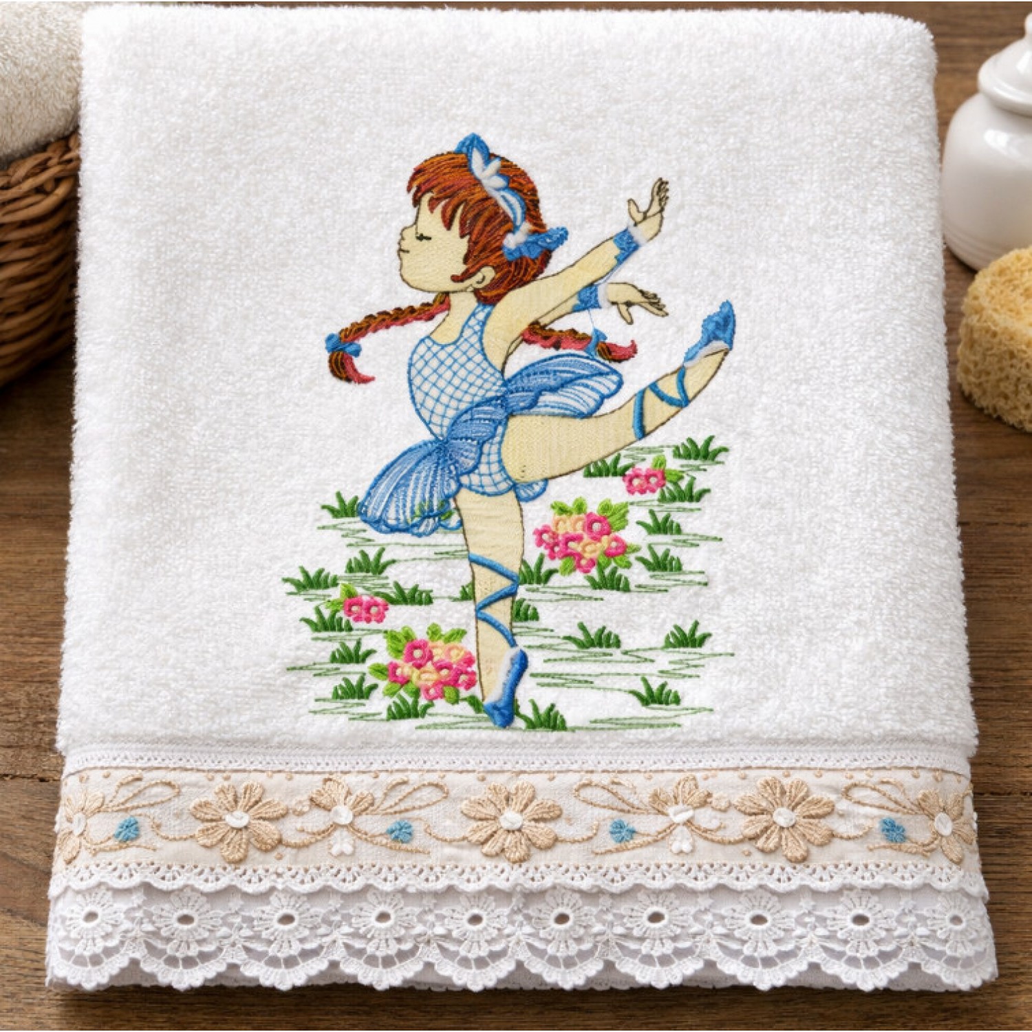 Ballerina Girl Embroidery Design 5x7