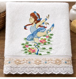 Ballerina Girl Embroidery Design 5x7