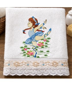 Ballerina Girl Embroidery Design 5x7