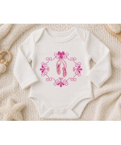Ballet Shoes Embroidery Design for Baby Clothes