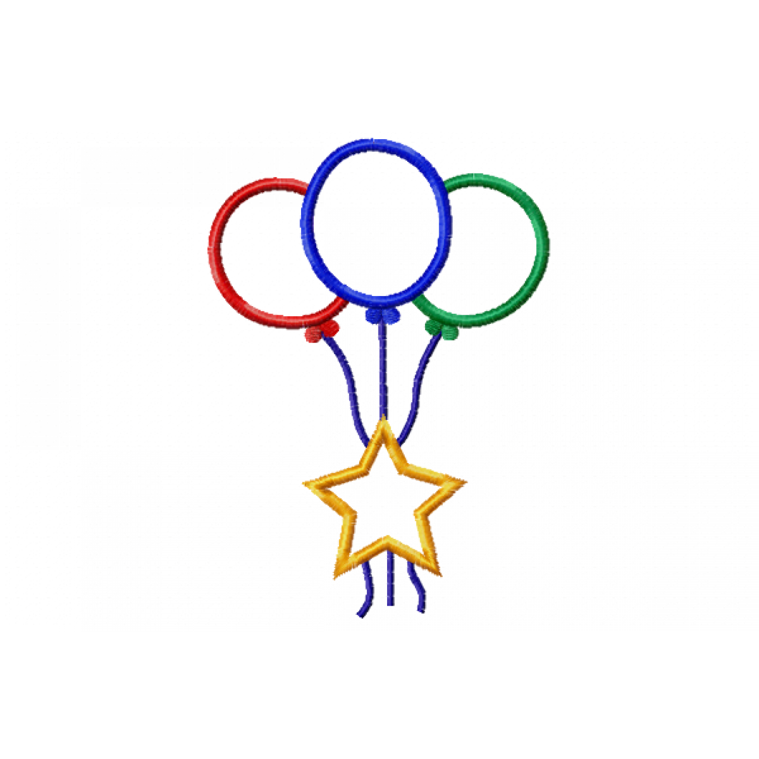 Balloon star Embroidery Design