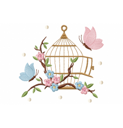 Birdcage Embroidery Design Birdcage Embroidery Design
