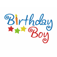 Birthday Boy Embroidery Design 4x4