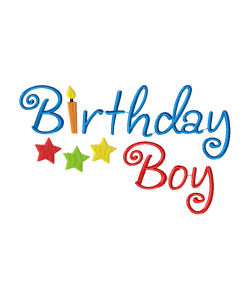 Birthday Boy Embroidery Design 4x4 Birthday Boy Embroidery Design 4x4