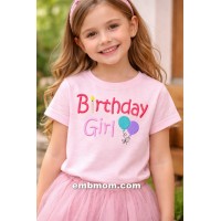 Cute Birthday Girl Embroidery Design 5x7
