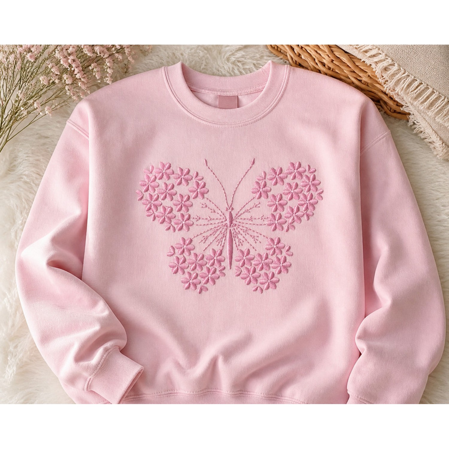 Blossom Butterfly Embroidery Design
