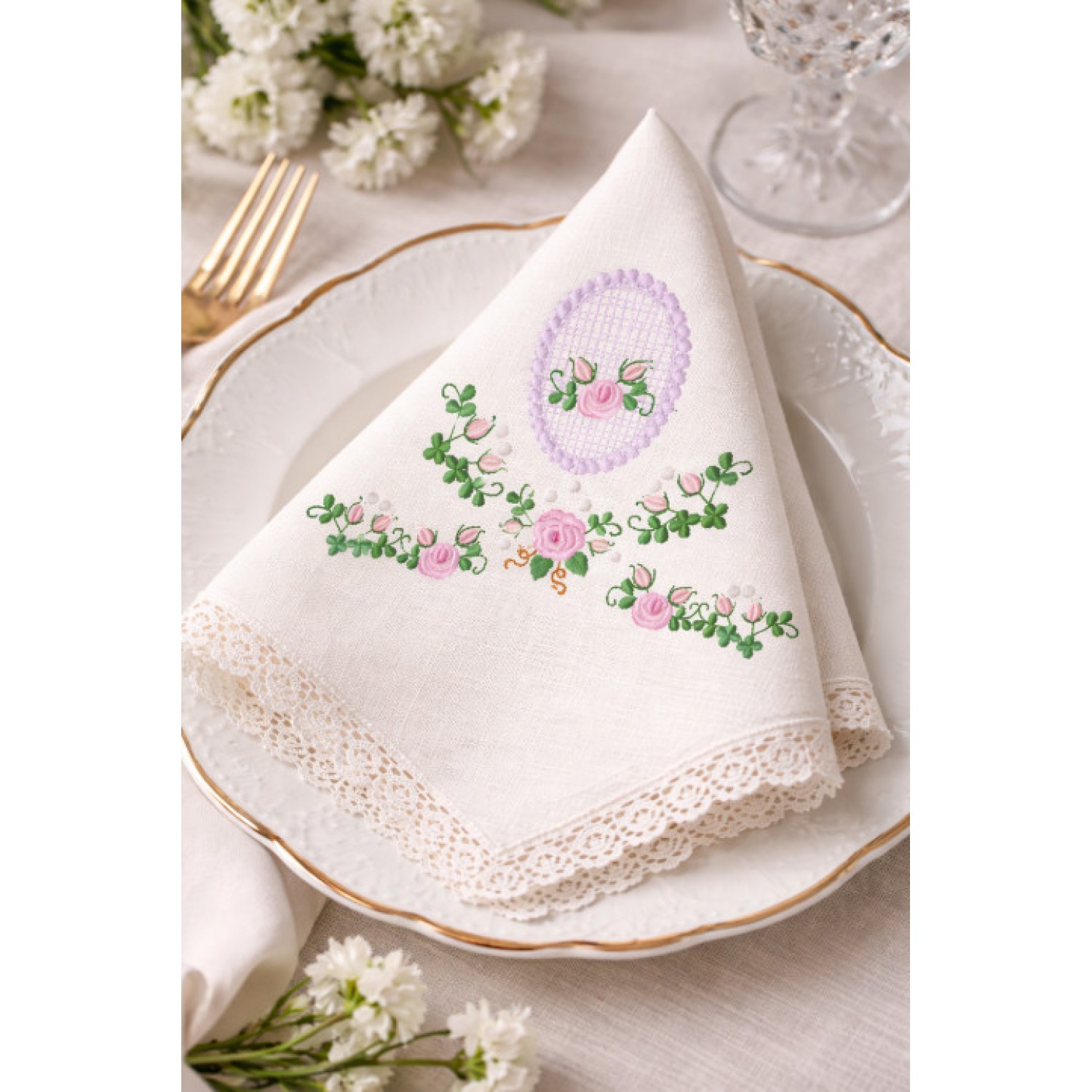 Blush Rose Elegance Embroidery Design