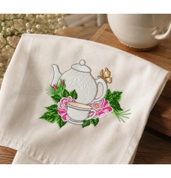 Butterfly Tea Garden Embroidery Design