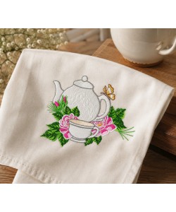 Butterfly Tea Garden Embroidery Design