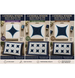 Cathedral Window Quilt Block Bundle – 3 ITH Designs 5x5